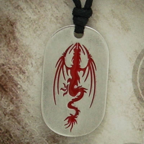 MEGALITH Zinnanhnger Drache - Farbe: rot