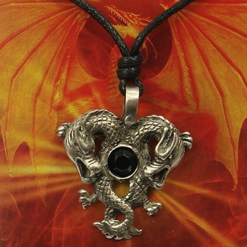 MEGALITH Zinnanhnger 2 Drachen - Farbe: schwarz