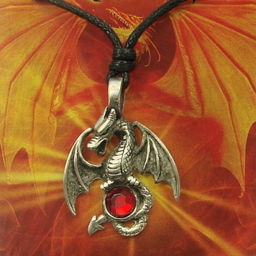 MEGALITH Zinnanhnger Drache - Farbe: rot