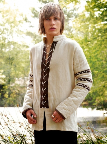 SUPREME REPLICAS Schnrhemd mit geftterten rmeln - Gre: S/M