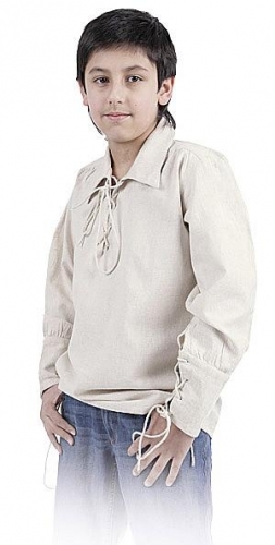 BRES Mittelalterhemd fr Kinder - Farbe: schwarz - Gre: 12-15 Jahre