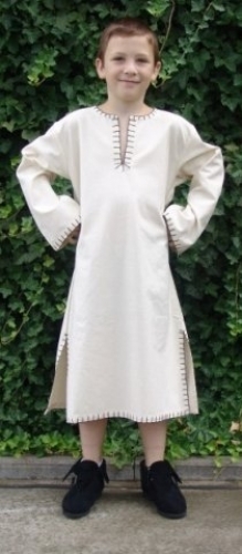 LEONARDO CARBONE Langarmtunika f�r Kinder mit Zierstichen - Gr��e: 3-6 Jahre - Farbe: natur