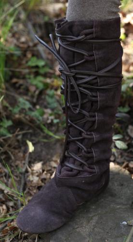 SUPREME REPLICAS Braune Lederstiefel mit Schnrung - Schuhgre: 45