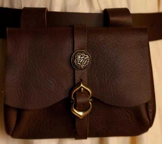 ERZFEINDCOM Braune mittelalterliche Ledertasche Wikingergreif