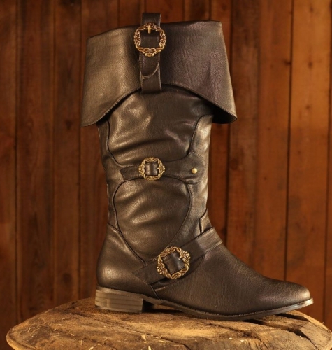 CP-SCHUHE Schwarze Piratenstiefel - Schuhgre: 47