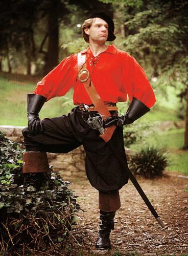 SUPREME REPLICAS Weite schwarze Hose mit Knieschnrung - Gre: Einheitsgre