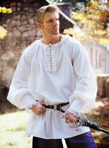 SUPREME REPLICAS Wei�es Hemd mit Spitzenborte - Gr��e: L/XL