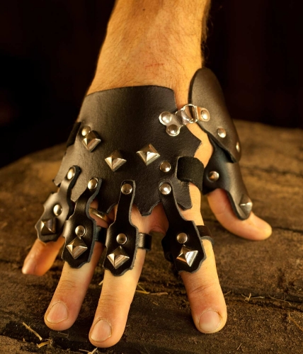 FAUN FORGE Ledertatzen schwarz - Gre: S