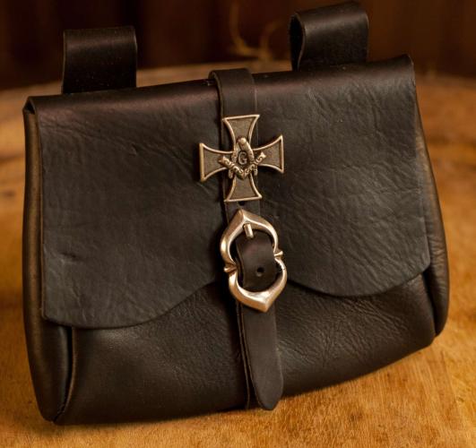 ERZFEINDCOM Schwarze Ledertasche Freimaurer
