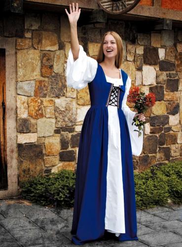 SUPREME REPLICAS Blaues Kleid mit Schnrbustier - Gre: L/XL