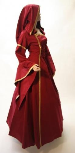 ERZFEINDCOM Mittelalterliches Kleid weinrot