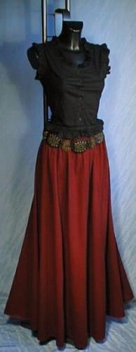 IMEX-MODEN Mittelalterrock im Leinen-Look - Farbe: weinrot - Gr��e: Einheitsgr��e