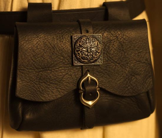 ERZFEINDCOM Schwarze Ledertasche Greenman