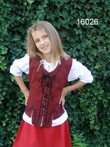 LEONARDO CARBONE Mittelalterweste fr Mdchen - Farbe: weinrot - Gre: 6-9 Jahre