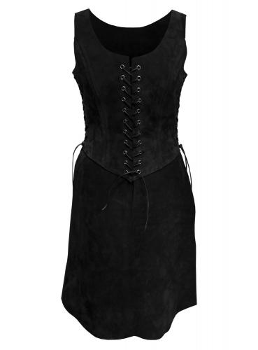 MASKWORLD Abenteurerin Waffenrock aus Leder schwarz - Gre: S