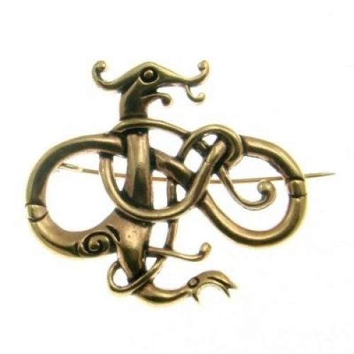 MEGALITH Bronze-Brosche Wikingerdrache