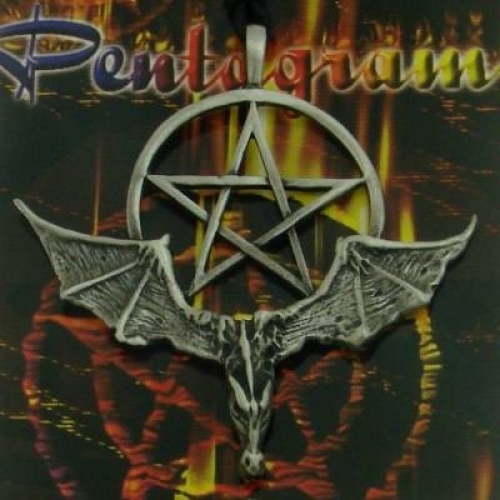 MEGALITH Zinnanhnger Drache mit Pentagramm