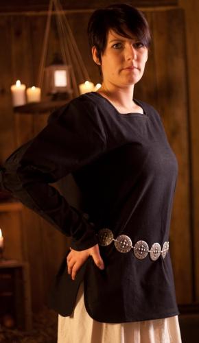 EPIC ARMOURY Mittelalterbluse mit engen �rmeln - Gr��e: L - Farbe: natur