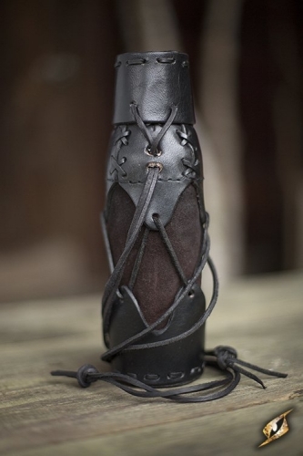 IRONFORTRESS Flaschenhalter aus Leder, schwarz