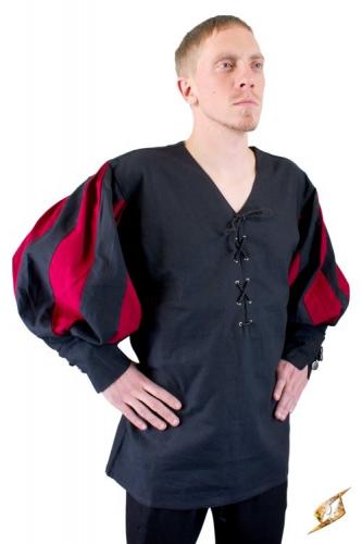 IRONFORTRESS Landsknecht Hemd schwarz-rot - Gr��e: XXL