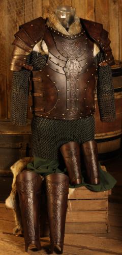 BLACK RAVEN ARMOURY LARP Lederr�stung Vendel Komplettset - Gr��e: L - Farbe: saddle tan