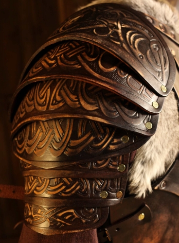 BLACK RAVEN ARMOURY LARP Schulterrstung Vendel - Farbe: schwarz