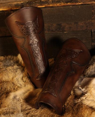 BLACK RAVEN ARMOURY LARP Armschienen Vendel - Gre: L/XL - Farbe: saddle tan