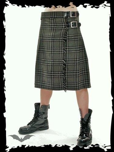 QUEEN OF DARKNESS Grn karierter Kilt - Hosengre: 44