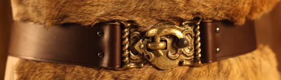 PERA PERIS Mittelaltergrtel Haken 5cm - Farbe: dunkelbraun