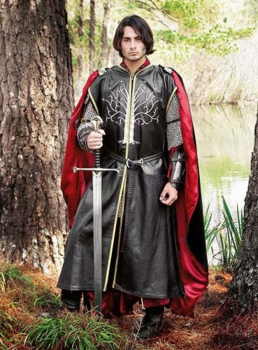 SUPREME REPLICAS Leder-Wappenrock mit stilisiertem Baum - Gre: L/XL