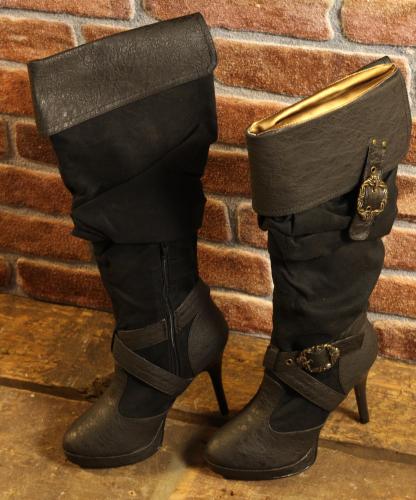 ALTERNATIVE FOOTWEAR Schwarze Damen-Piratenstiefel - Schuhgr��e: 40