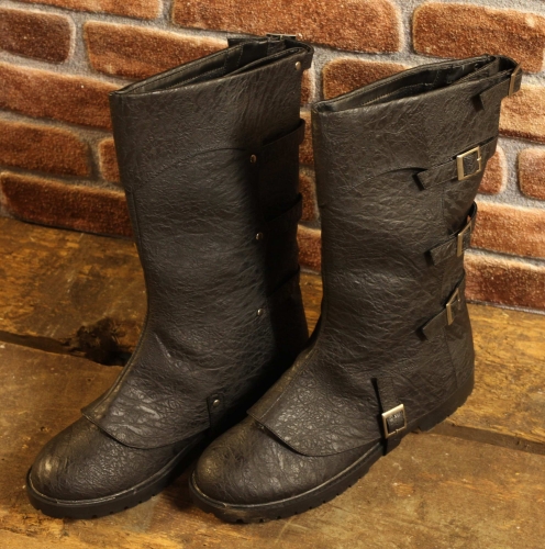 ALTERNATIVE FOOTWEAR Schwarze Mittelalterstiefel mit Gamaschen - Schuhgre: 40-42