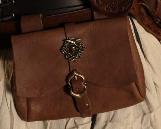 ERZFEINDCOM Braune mittelalterliche Ledertasche Pirat