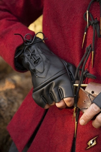 IRONFORTRESS Fingerlose Dieb-Handschuhe aus Leder schwarz - Gre: L