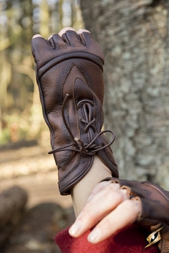 IRONFORTRESS Fingerlose Dieb-Handschuhe aus Leder braun - Gre: S