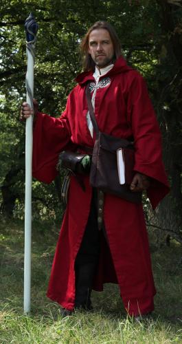 LARP FASHION KLEIDER Weinrote Magierrobe - Gr��e: XXL