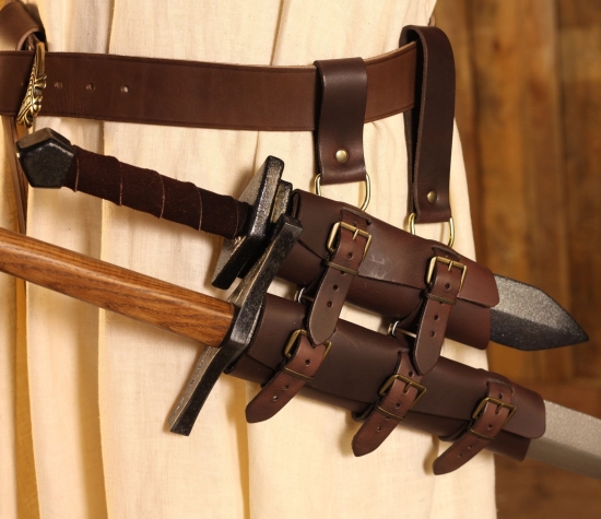 PERA PERIS LARP Schwertgehnge doppelt - Farbe: schwarz