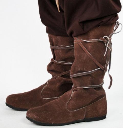LEONARDO CARBONE Mittelalterstiefel aus Wildleder Braun - Schuhgre: 47