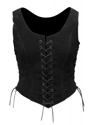 MASKWORLD Schnrmieder aus Veloursleder schwarz - Gre: M