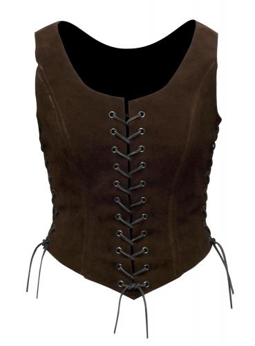 MASKWORLD Schnrmieder aus Veloursleder braun - Gre: S