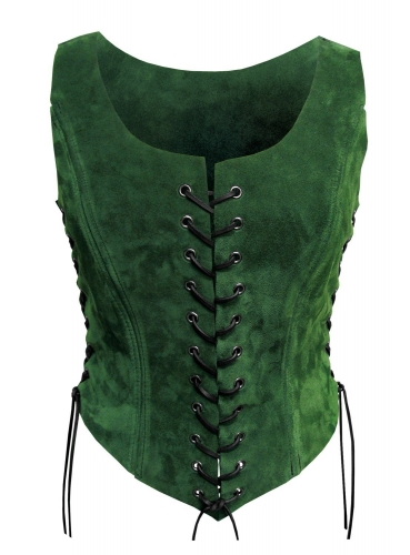 MASKWORLD Schn�rmieder aus Veloursleder gr�n - Gr��e: XXL