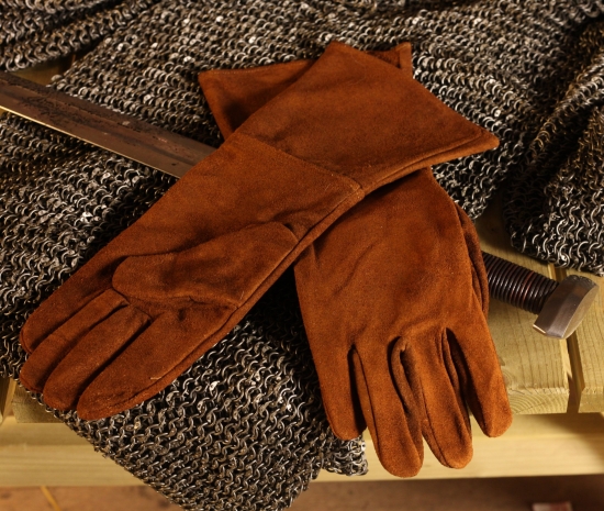 MASKWORLD Hellbraune Stulpenhandschuhe - Gre: L