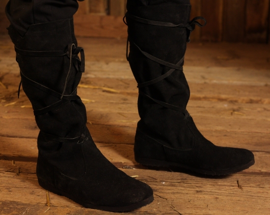 LEONARDO CARBONE Mittelalterstiefel aus Wildleder Schwarz - Schuhgre: 41