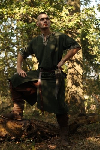 LEONARDO CARBONE Kurzarm-Tunika mit Bordre - Farbe: grn - Gre: XL