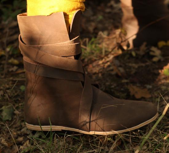 LEONARDO CARBONE Wikinger-Stiefel Nubukleder - Farbe: schwarz - Schuhgre: 46