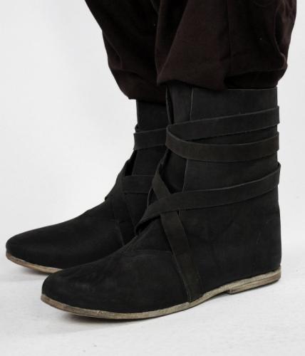 LEONARDO CARBONE Wikinger-Stiefel Nubukleder - Farbe: schwarz - Schuhgr��e: 36