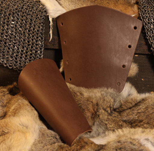 STICKMASCHINE Einfache Leder-Armschienen - Farbe: dunkelbraun