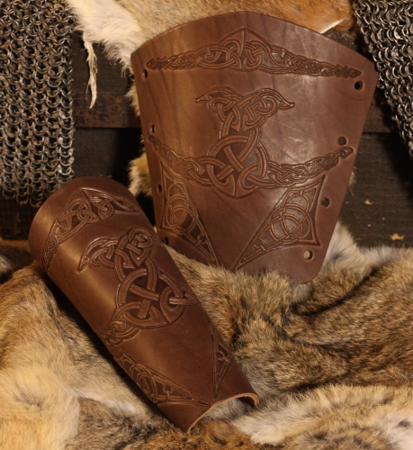 STICKMASCHINE Leder-Armschienen mit Prgung - Farbe: schwarz