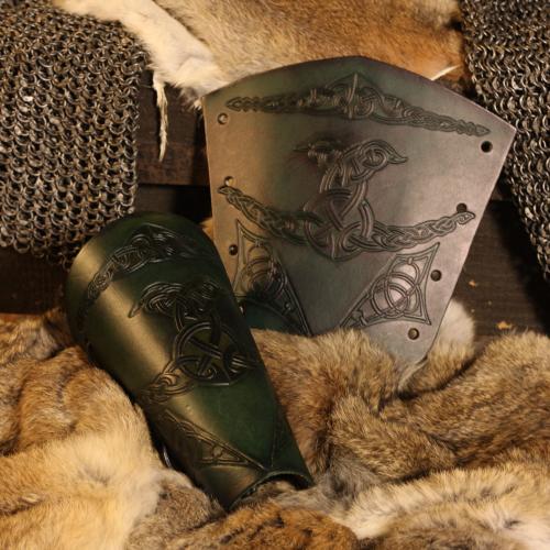 STICKMASCHINE Leder-Armschienen mit Prgung - Farbe: grn