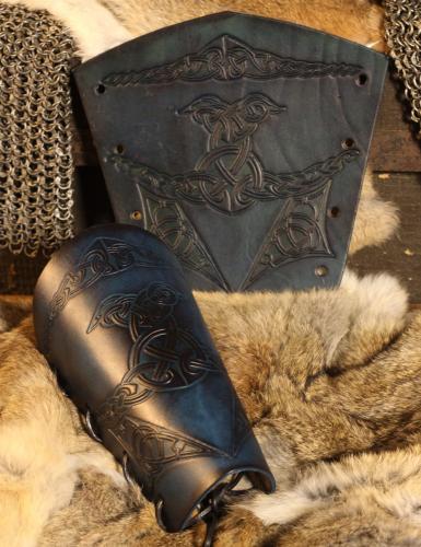 STICKMASCHINE Leder-Armschienen mit Pr�gung - Farbe: dunkelblau